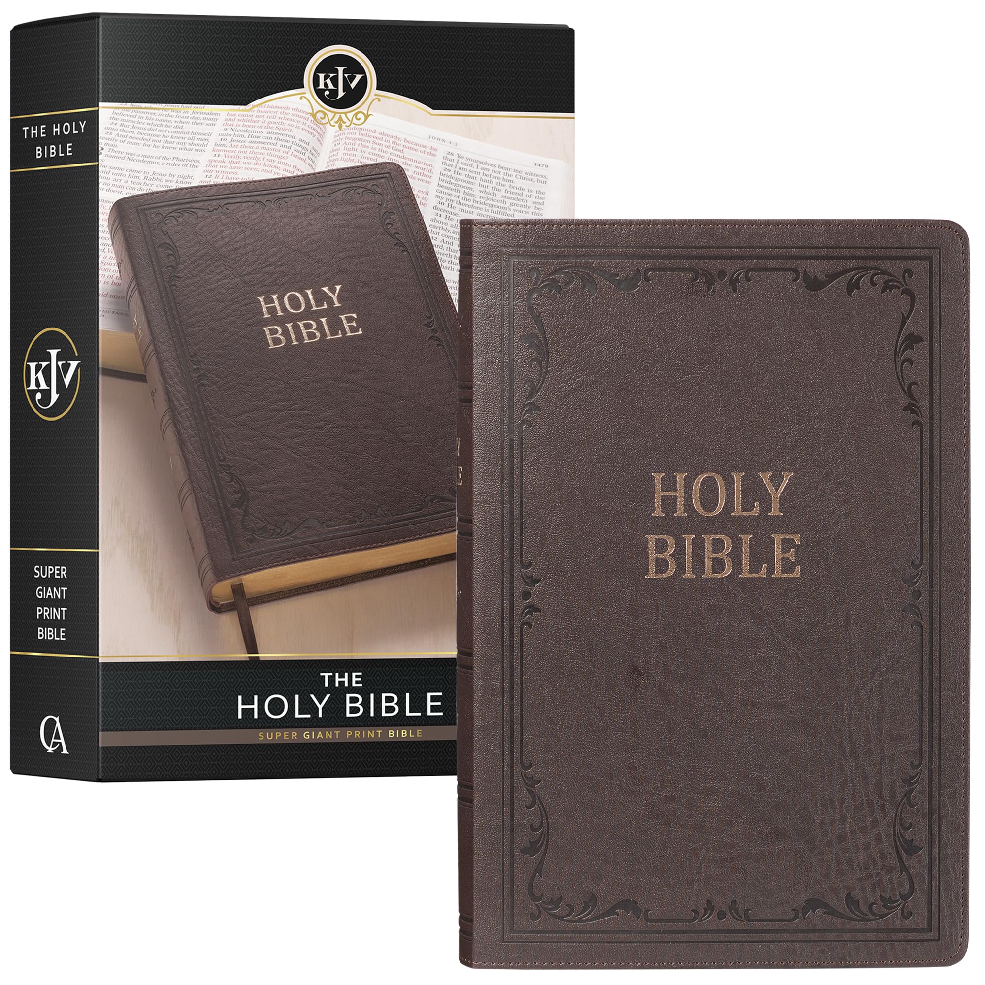 Impresión Supergigante Kjv De Bible Christian Art Gifts, Marrón Oscuro - Venta Internacional.