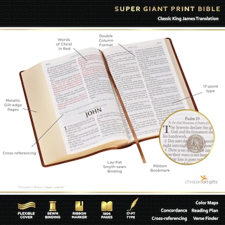 Foto 2 | Impresión Supergigante Kjv De Bible Christian Art Gifts, Marrón Oscuro - Venta Internacional.
