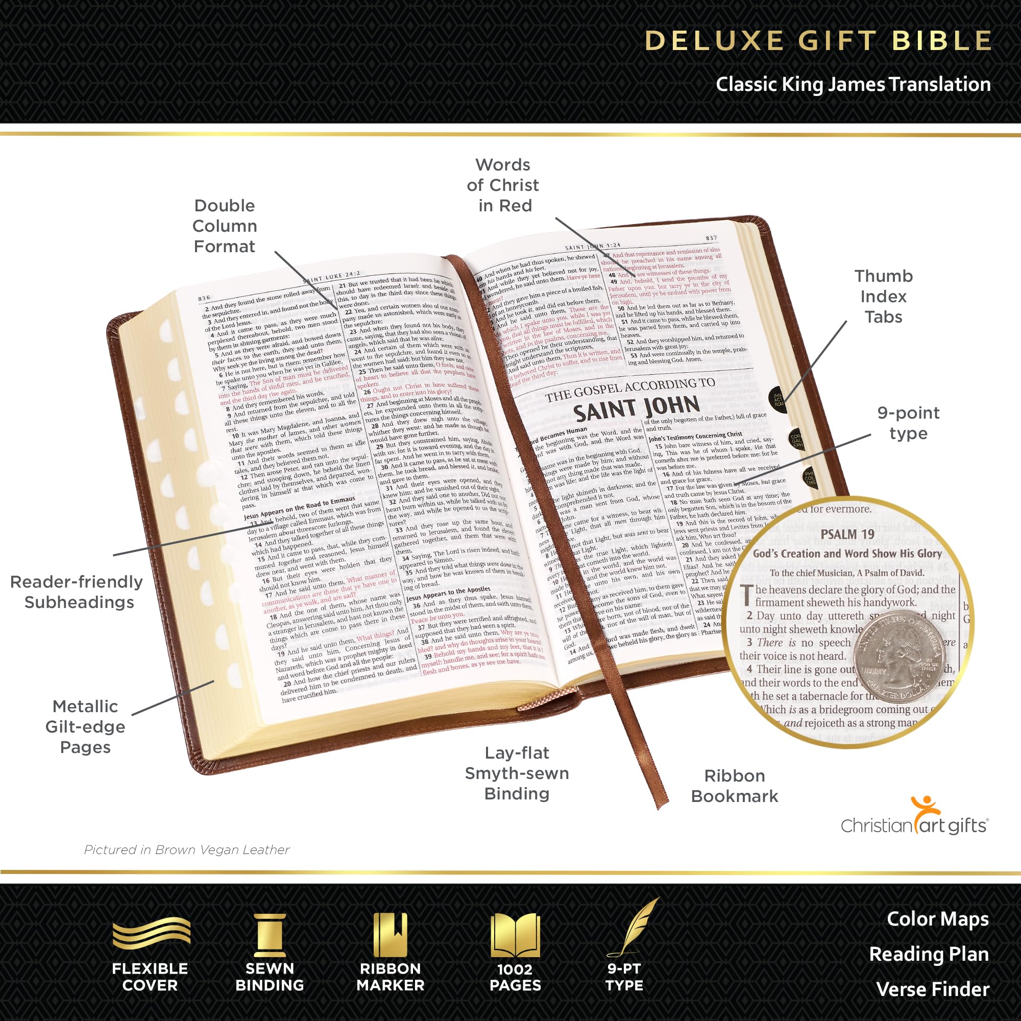 Foto 2 | Bible Christian Art Gifts Kjv Holy Bible, Piel Sintética - Venta Internacional.