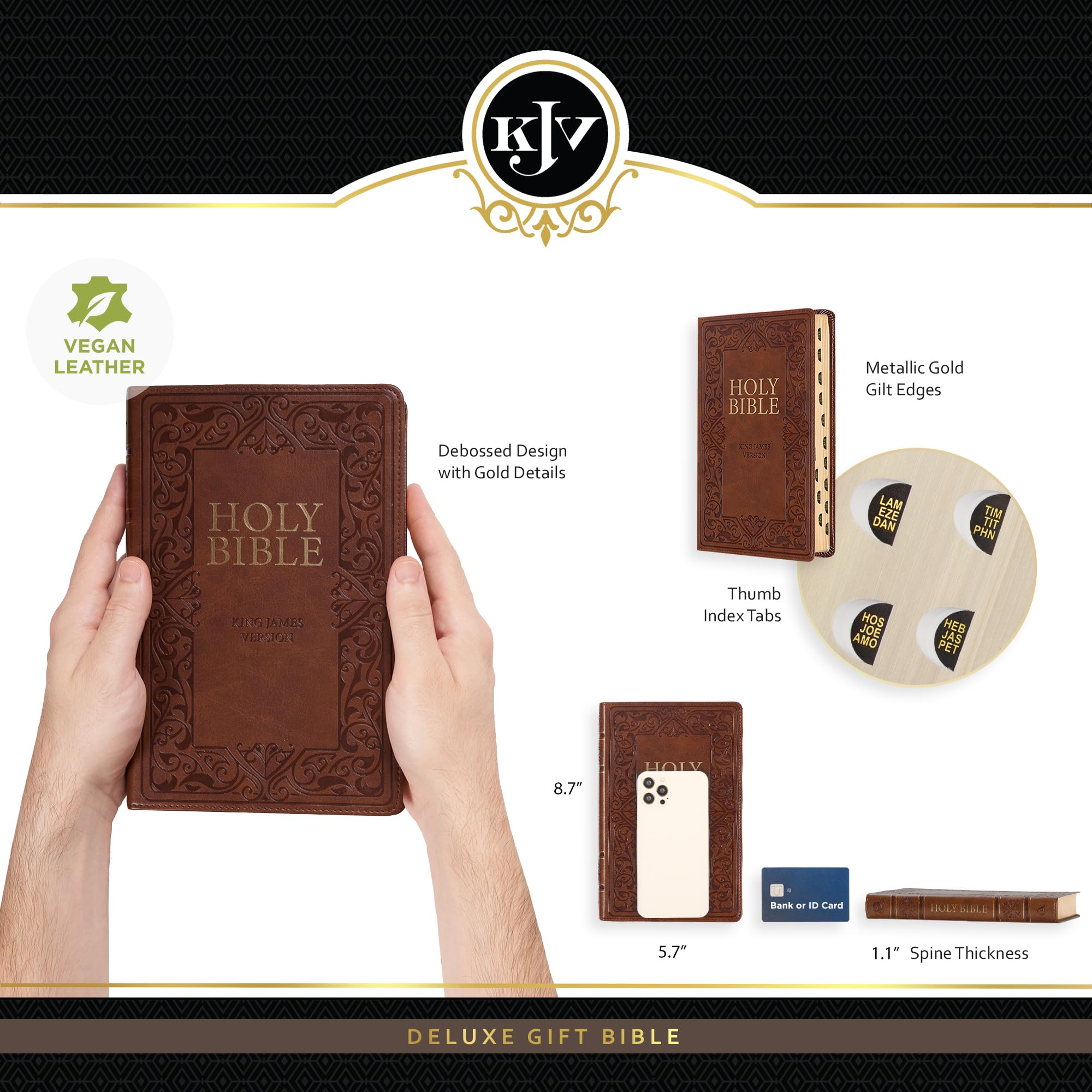 Foto 4 pulgar | Bible Christian Art Gifts Kjv Holy Bible, Piel Sintética - Venta Internacional.