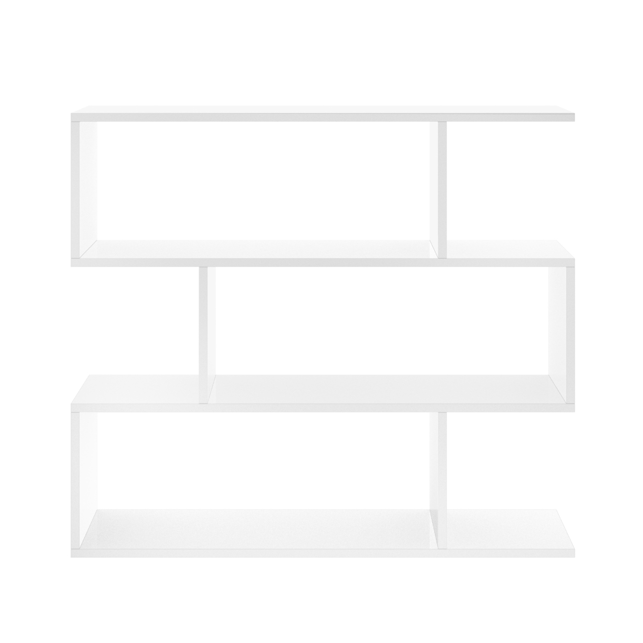 Foto 1 | Librero en Zigzag Alterego Blanco de Madera con 3 Módulos de Almacenaje