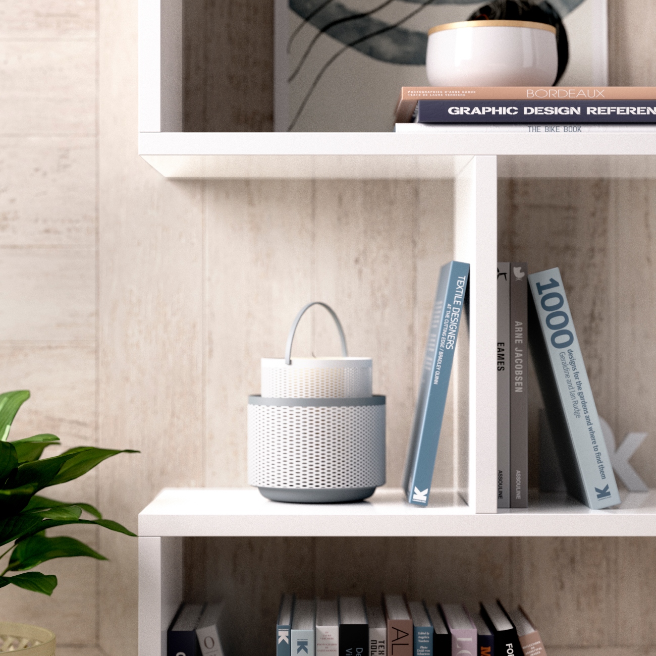 Foto 3 | Librero en Zigzag Alterego Blanco de Madera con 3 Módulos de Almacenaje