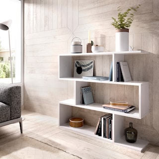 Foto 4 | Librero en Zigzag Alterego Blanco de Madera con 3 Módulos de Almacenaje
