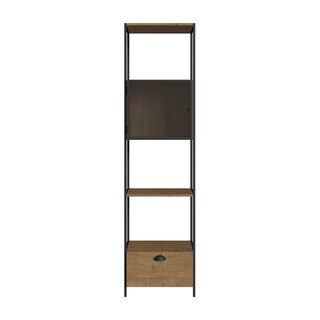 Foto 1 | Librero Color Negro Y Madera Personalizable Con 2 Compartimentos Y 3 Espacios, Estructura Metálica De Acero