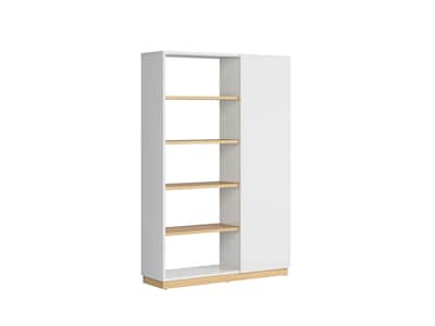 Foto 2 | Librero Blanco Con 2 Entrepaños Y 1 Puerta Hecho De Madera Industrializada 120cm (ancho)*37cm (profundo)