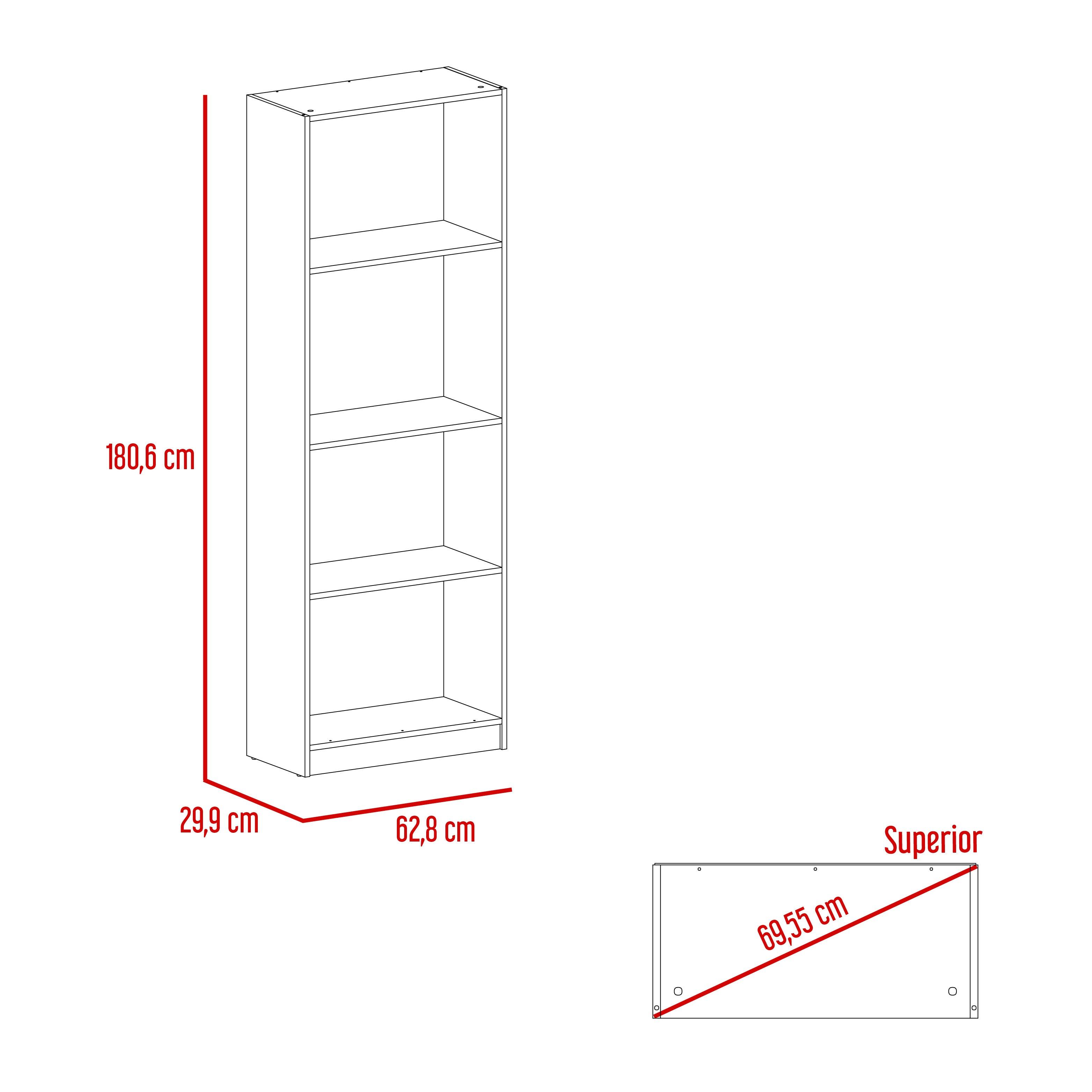 Foto 7 pulgar | Librero Home, Blanco Duqueza, Con Cuatro Entrepaños