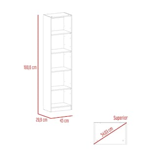 Foto 6 | Librero Home Eco, Blanco Duqueza, Con Cinco Entrepaños