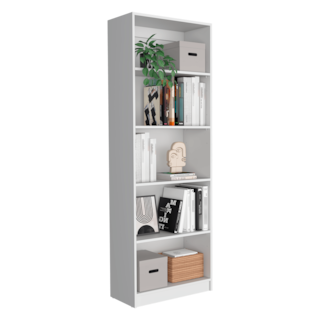Foto 2 | Librero Home, Blanco Duqueza, Con Cinco Entrepaños