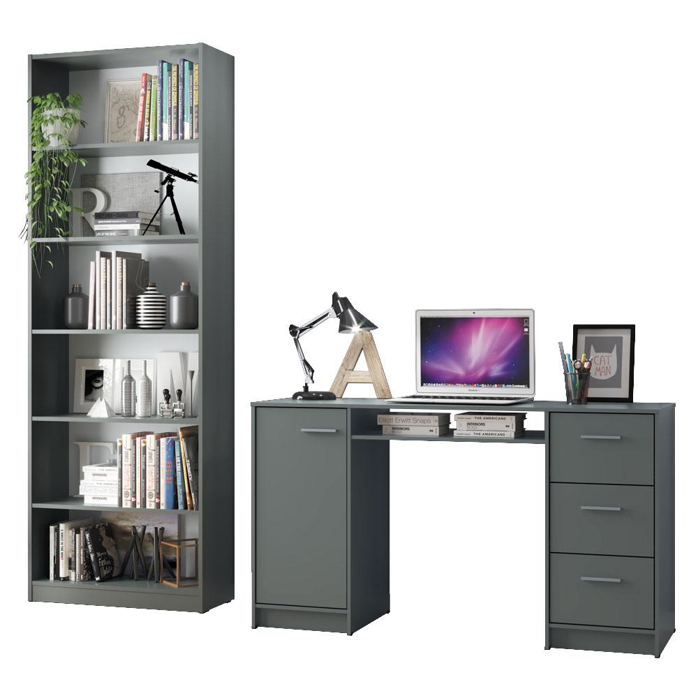 Foto 1 | Kit Estante Librero Madesa 6908 Y Organizador 9400 Gris
