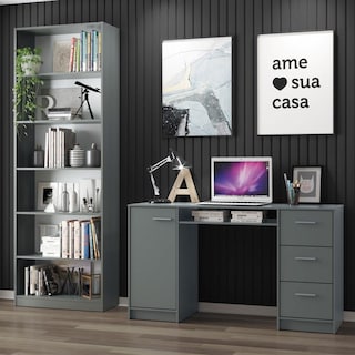 Foto 2 | Kit Estante Librero Madesa 6908 Y Organizador 9400 Gris