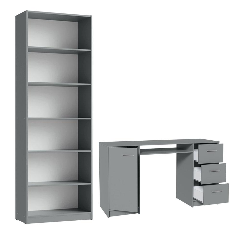 Foto 6 pulgar | Kit Estante Librero Madesa 6908 Y Organizador 9400 Gris