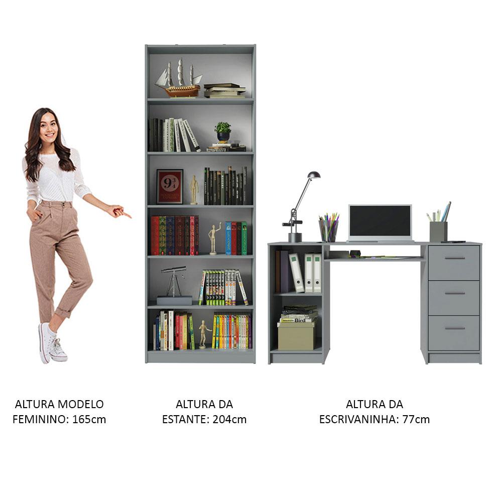 Foto 9 pulgar | Kit Estante Librero Madesa 6908 Y Organizador 9400 Gris