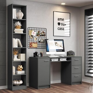 Foto 2 | Kit Estante Librero Madesa 6906 Y Organizador 9400 Gris