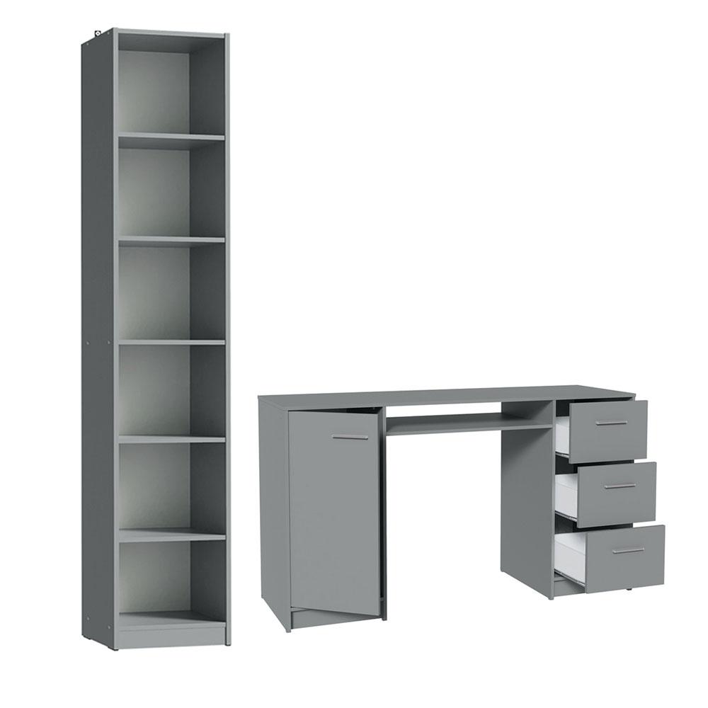 Foto 6 pulgar | Kit Estante Librero Madesa 6906 Y Organizador 9400 Gris