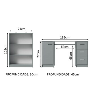 Foto 3 | Kit Estante Librero Madesa 6907 Y Organizador 9400 Gris