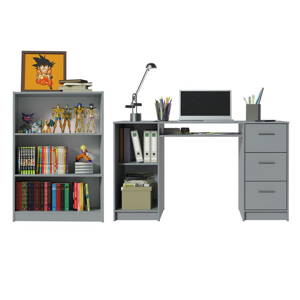 Foto 5 pulgar | Kit Estante Librero Madesa 6907 Y Organizador 9400 Gris