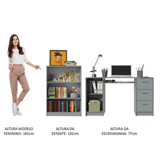 Foto 8 | Kit Estante Librero Madesa 6907 Y Organizador 9400 Gris