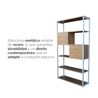 Foto 7 | Librero Organizador Contemporáneo para Oficina Y Hogar Ilios Innova Diseño Moderno En Acero Y Melamina Maple
