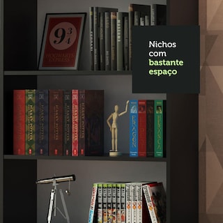 Foto 6 | Kit Estante Librero Madesa 6908 Y Organizador 6906 Negro