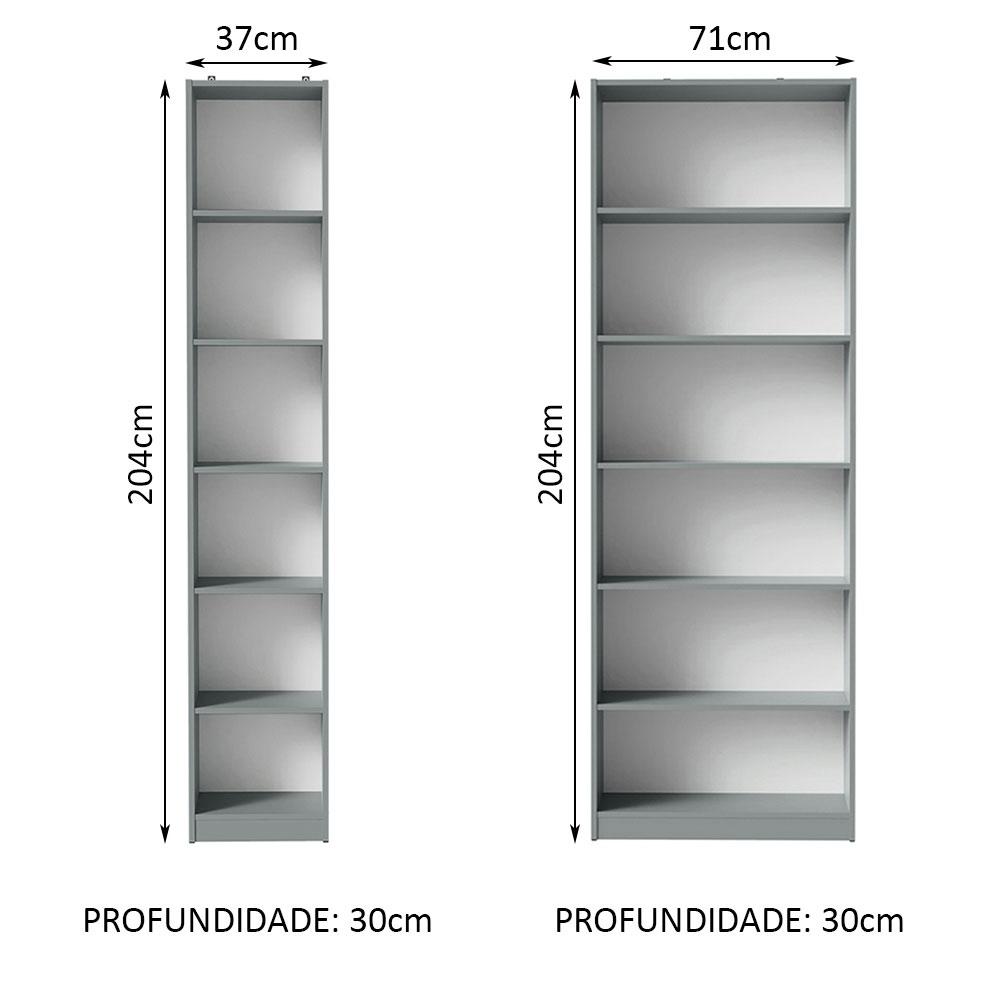 Foto 4 pulgar | Kit Estante Librero Madesa 6908 Y Organizador 6906 Gris