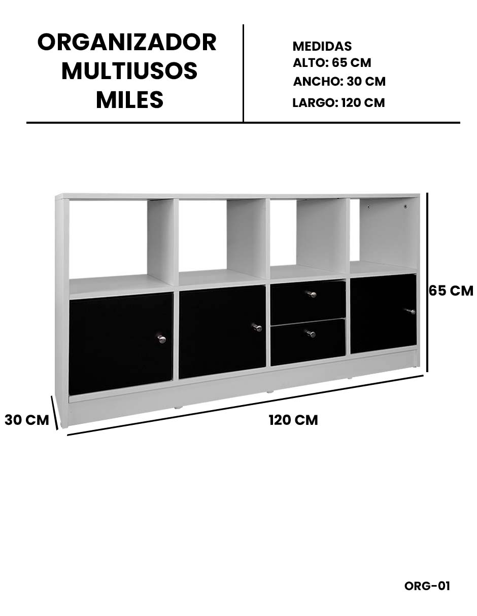 Foto 8 | Librero Organizador Con Cajones Organizadores Miles