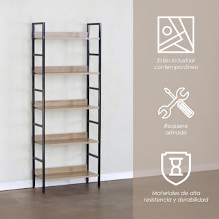 Foto 3 | Ilios Innova | Librero Organizador 5 Estantes Con Estructura Metálica