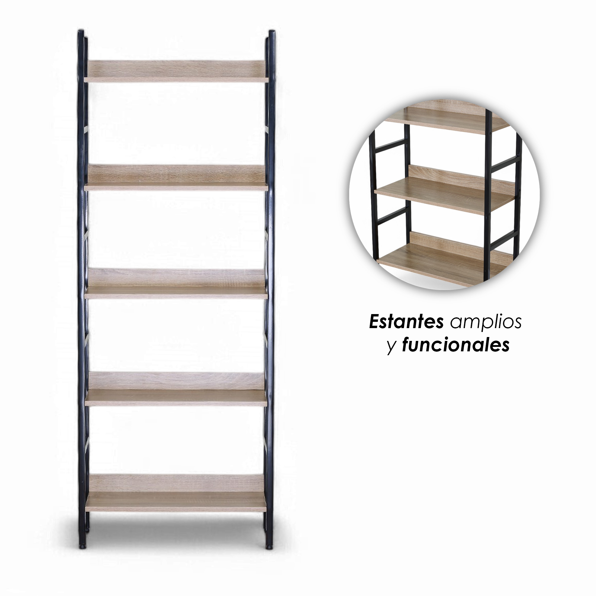 Foto 7 pulgar | Ilios Innova | Librero Organizador 5 Estantes Con Estructura Metálica