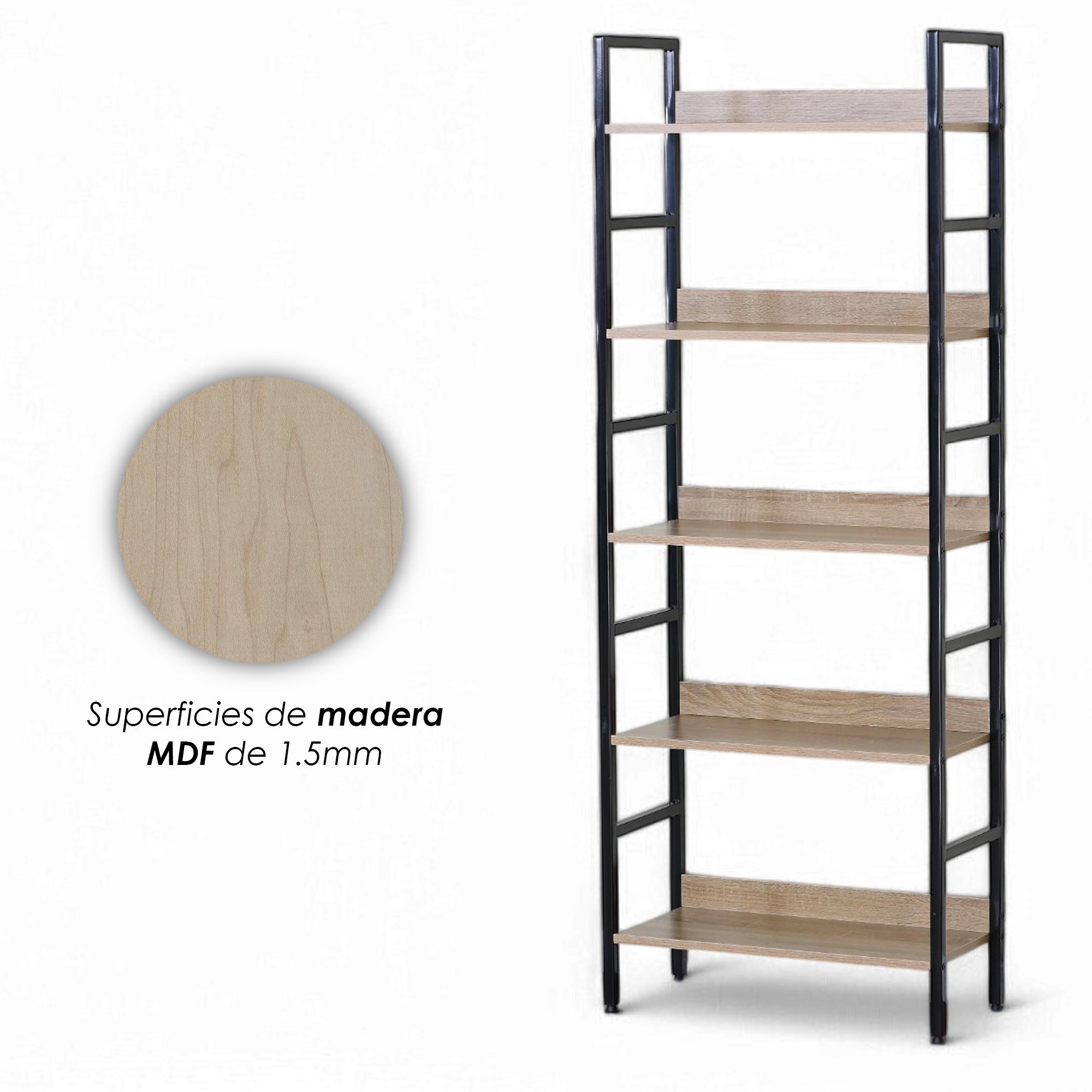 Foto 8 | Ilios Innova | Librero Organizador 5 Estantes Con Estructura Metálica