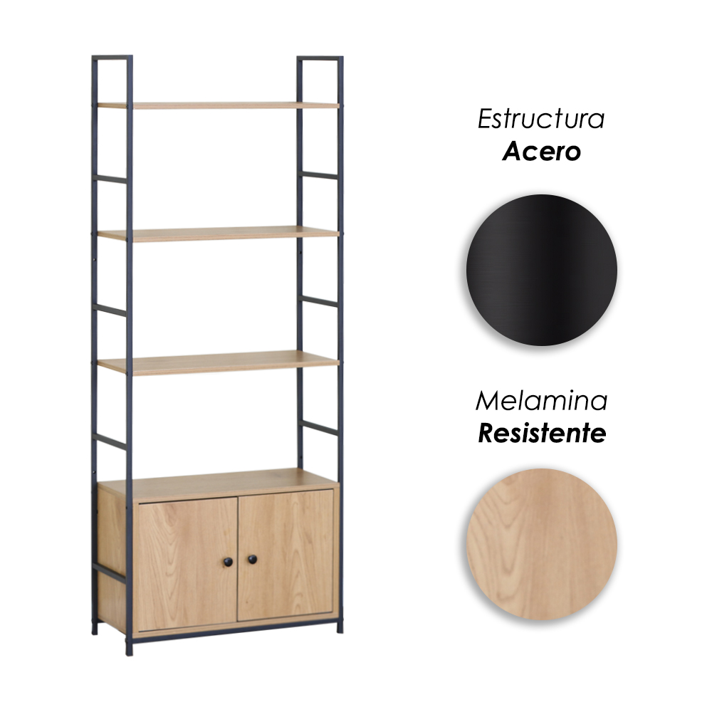 Foto 6 | Librero Organizador Ilios Innova 4 Repisas Puerta y Estructura Metálica