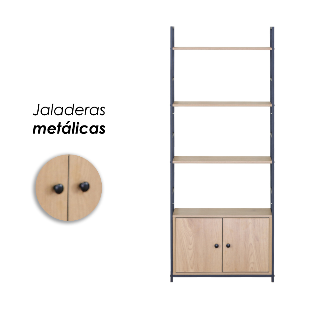Foto 9 pulgar | Librero Organizador Ilios Innova 4 Repisas Puerta y Estructura Metálica