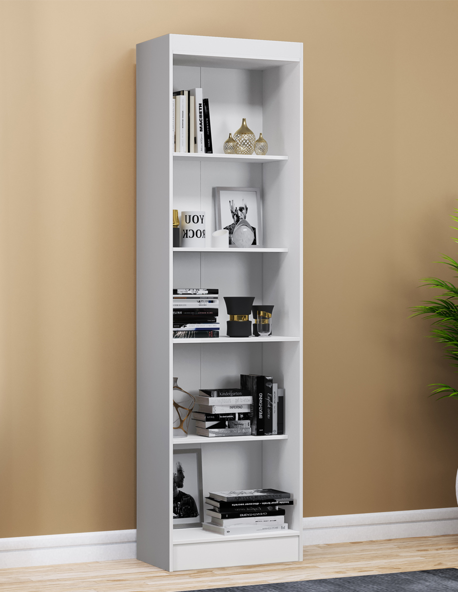 Foto 4 pulgar | Librero Skal Estante Decorativo 5 Repisas Blanco