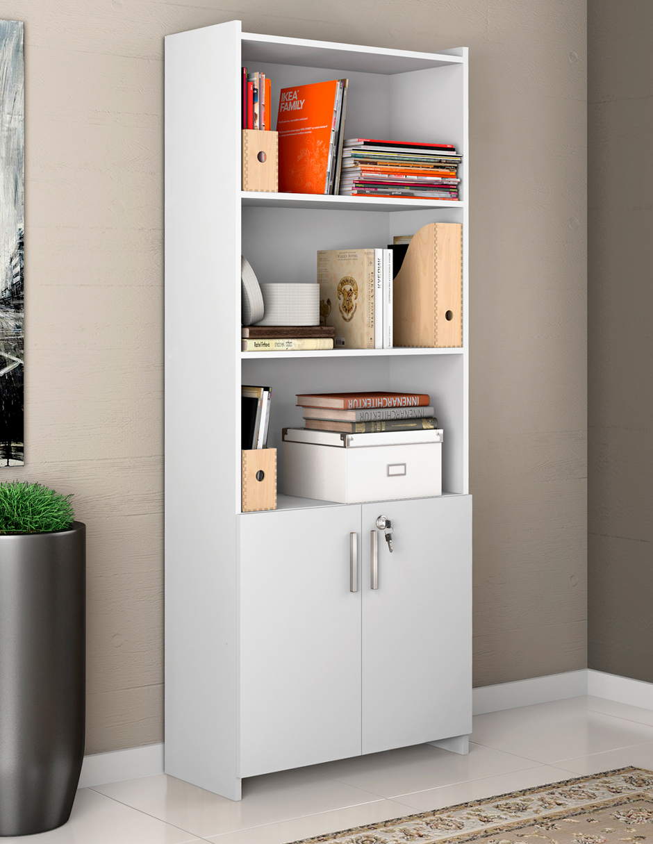 Foto 3 pulgar | Librero Skal Living 5 Repisas con Puertas