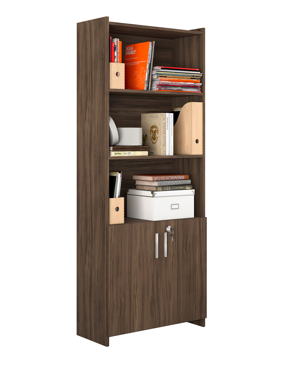 Foto 2 | Librero Skal Living Marrón 5 Repisas con Puertas