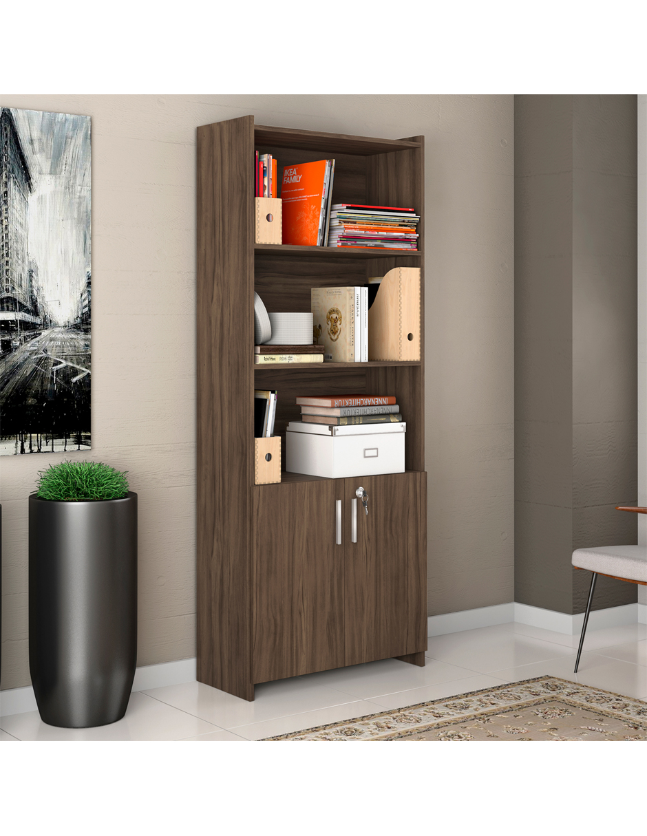 Foto 5 | Librero Skal Living Marrón 5 Repisas con Puertas