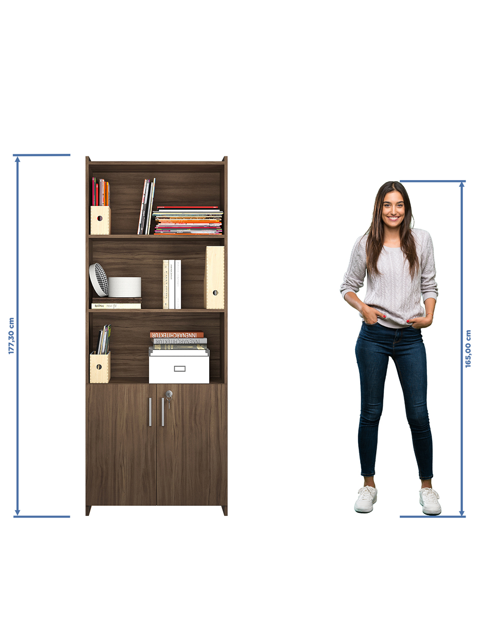 Foto 6 | Librero Skal Living Marrón 5 Repisas con Puertas