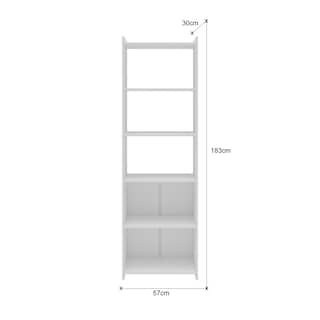 Foto 4 | Librero Moderno Blanco de 5 Repisas con Puertas Darady