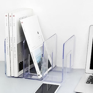 Foto 4 | Bookends Huoguo, Estantería Acrílica Transparente Con 3 Cuadrículas - Venta Internacional.