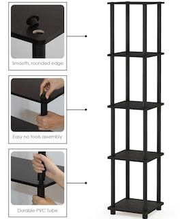 Foto 7 | Estante Furinno Turn-tube Turn-tube De 5 Niveles, Cuadrado, Esquinero, Espresso - Venta Internacional.