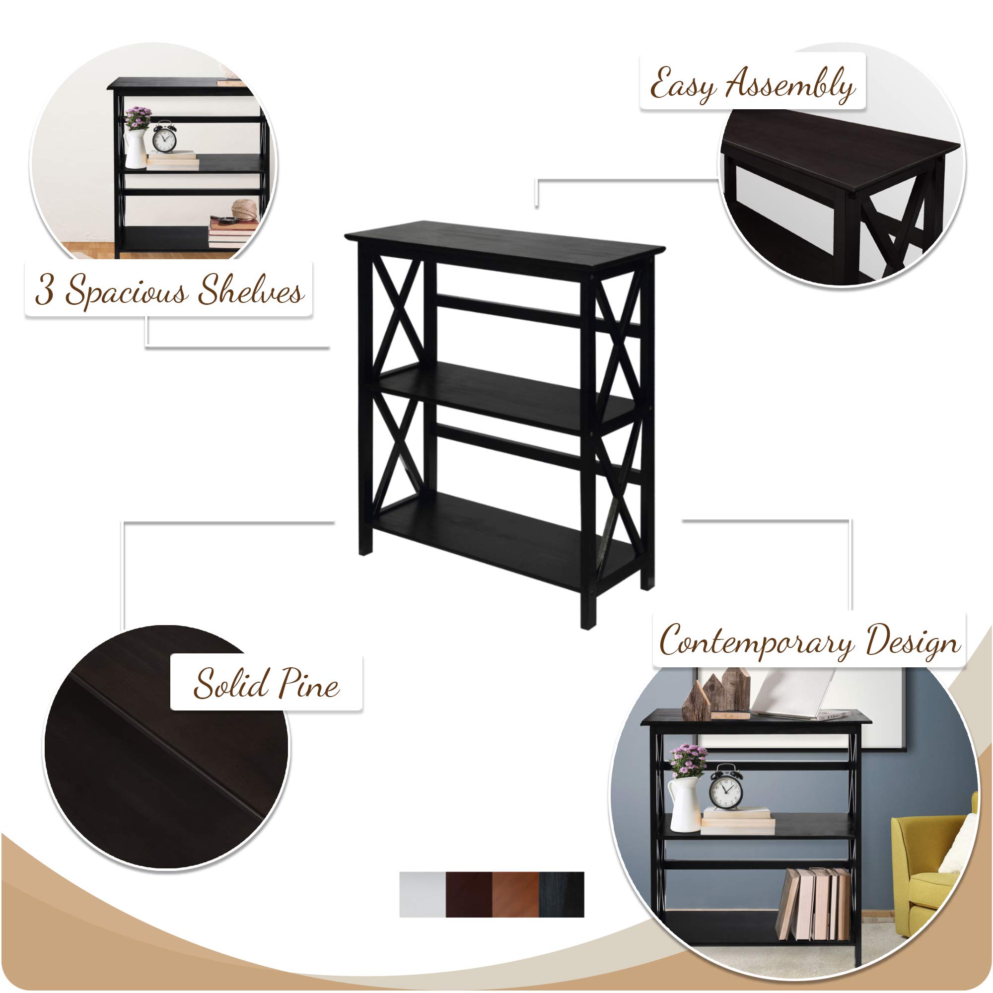 Foto 4 pulgar | Estantería Casual Home, Diseño Contemporáneo En Forma De X, 34 Cm - Venta Internacional.