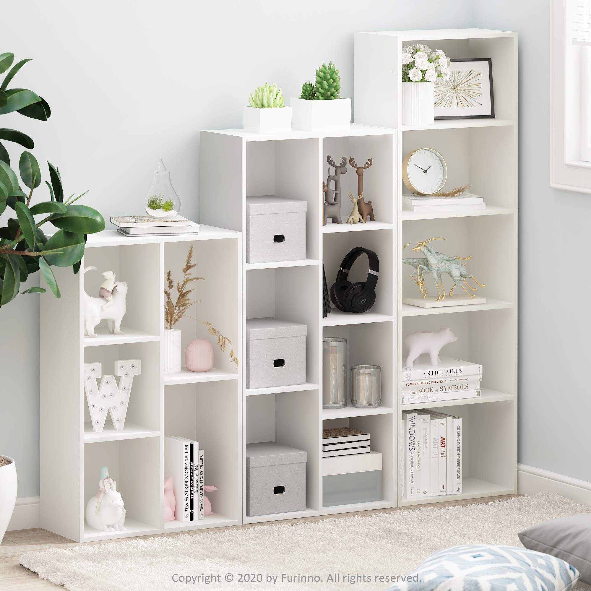 Foto 6 pulgar | Librería Furinno Luder De 5 Cubos Blanca - Venta Internacional.