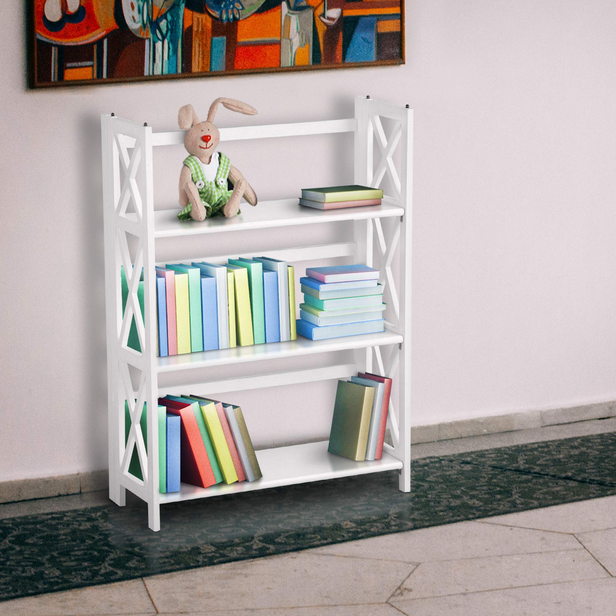 Foto 2 | Librería Casual Home Montego Con 3 Estantes, Blanca, 70 Cm De Ancho - Venta Internacional.