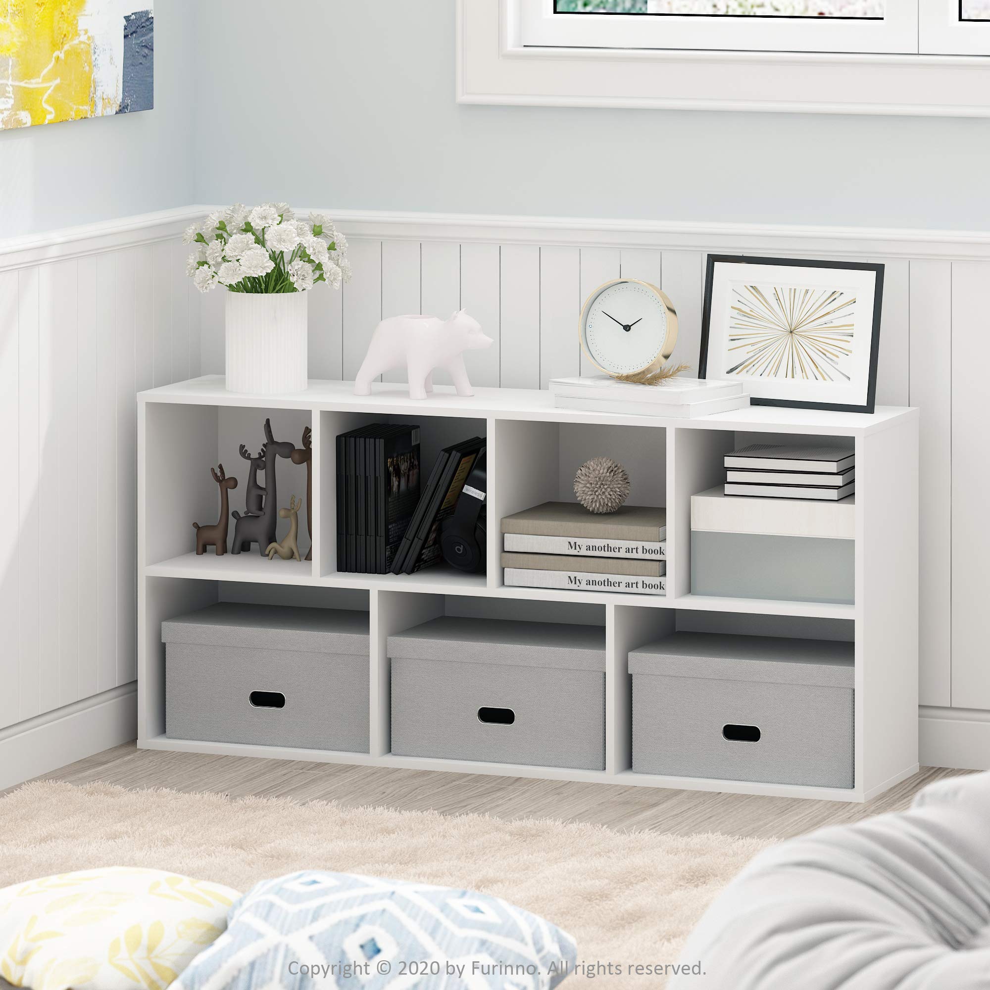 Foto 4 pulgar | Librero Furinno Luder con Almacenamiento de 7 Cubos Blanco - Venta Internacional