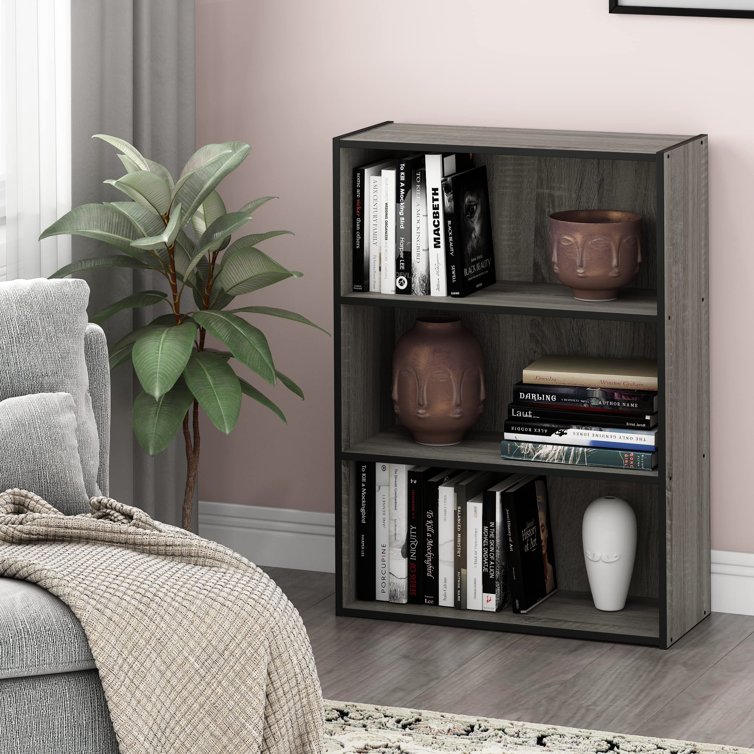 Foto 4 pulgar | Librero Furinno Pasir con 3 Niveles Gris - Venta Internacional