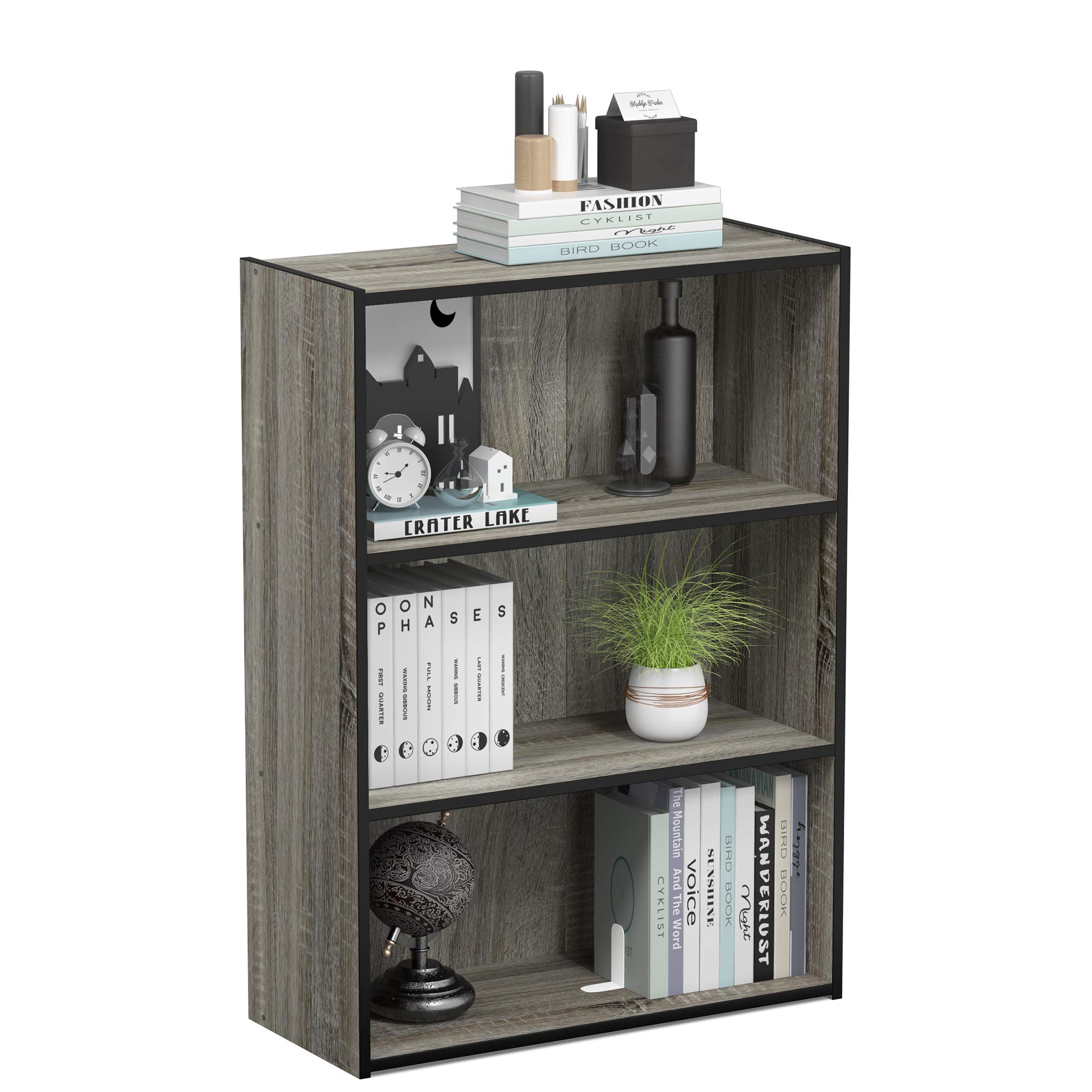Foto 5 | Librero Furinno Pasir con 3 Niveles Gris - Venta Internacional