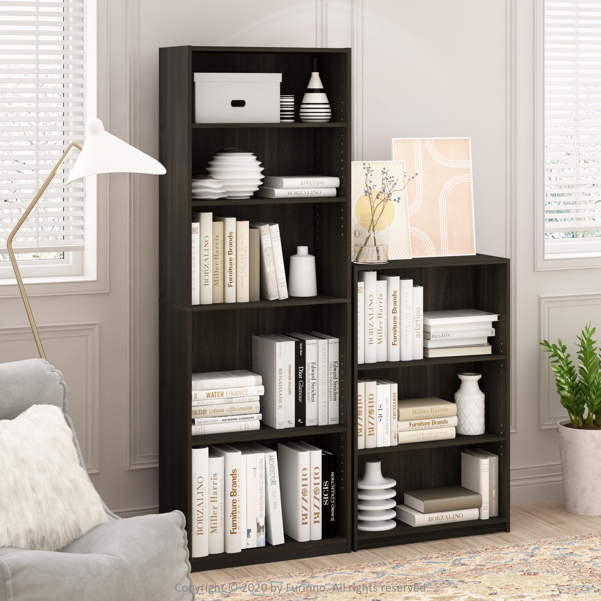 Foto 6 | Librero Furinno Jaya Simply Home 5 Estantes Espresso - Venta Internacional