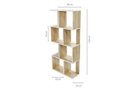 Foto 3 | Elegante Librero Xtellar Top Living, Diseño Minimalista Moderno, Organizador Multiusos En Madera Y Blanco, Ideal