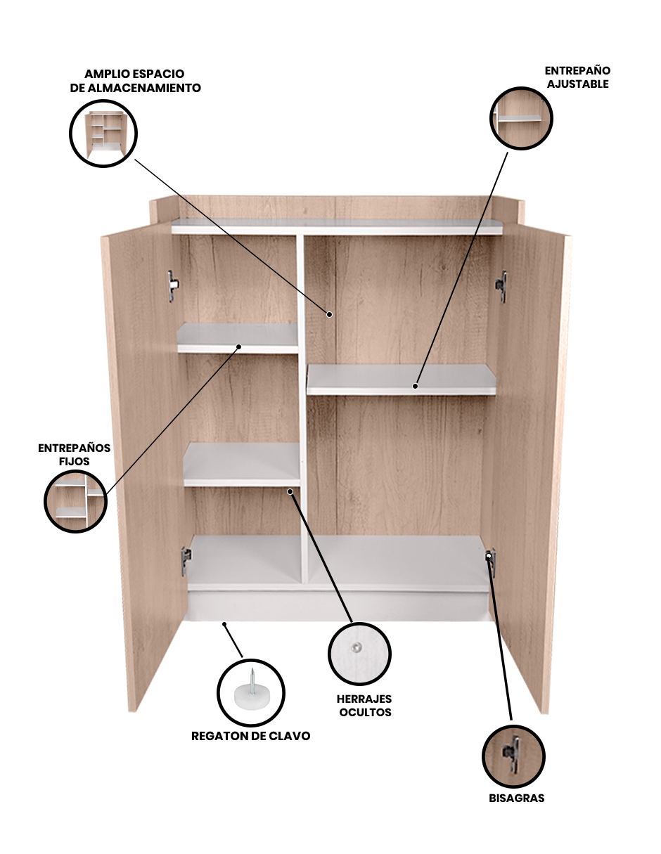 Foto 4 pulgar | Gabinete Organizador Decomobil Beige