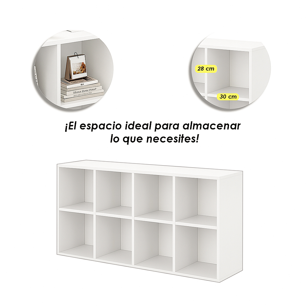 Foto 7 pulgar | Librero Organizador de MDF Blanco