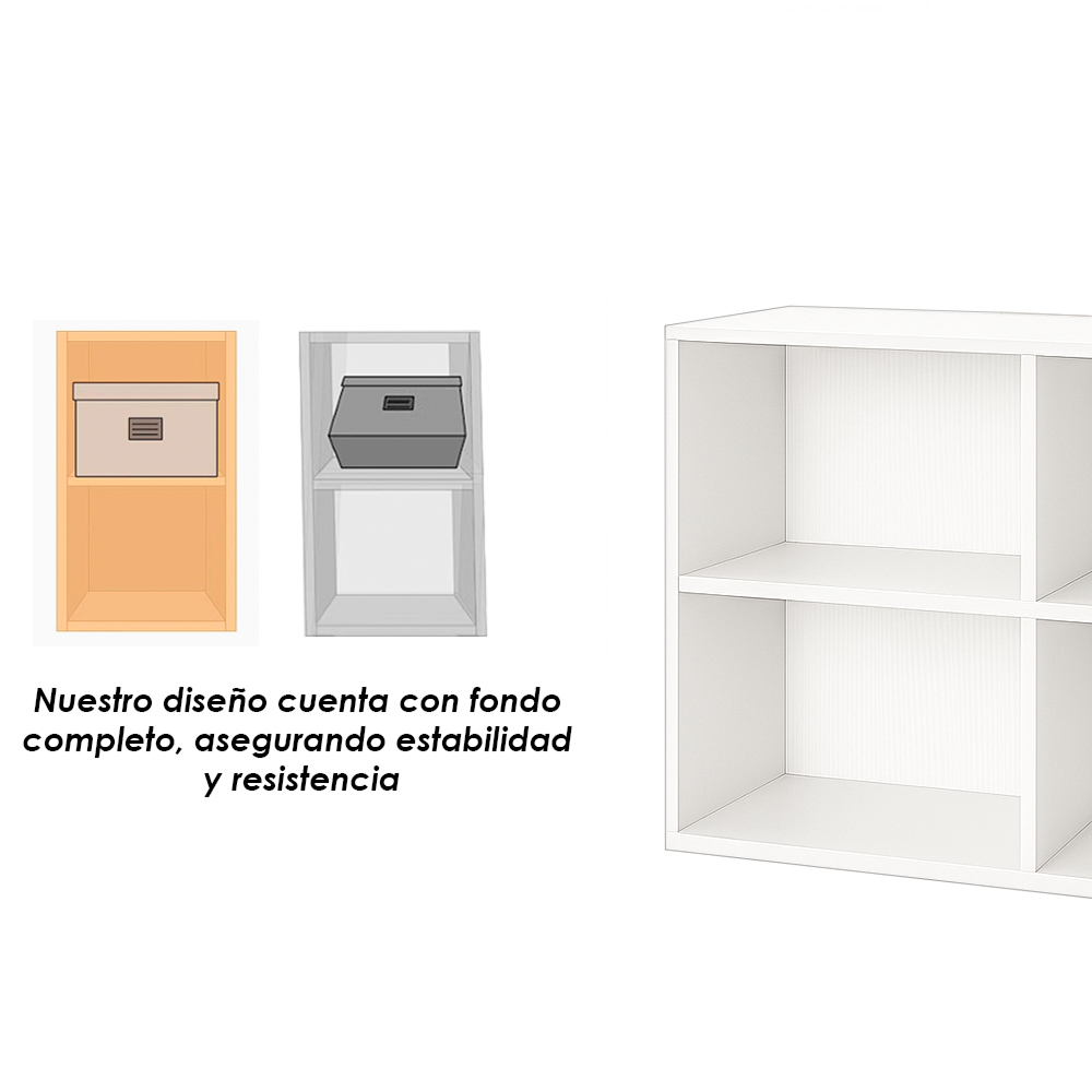 Foto 7 | Librero Organizador de MDF Blanco