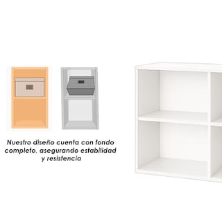 Foto 7 | Librero Organizador de MDF Blanco